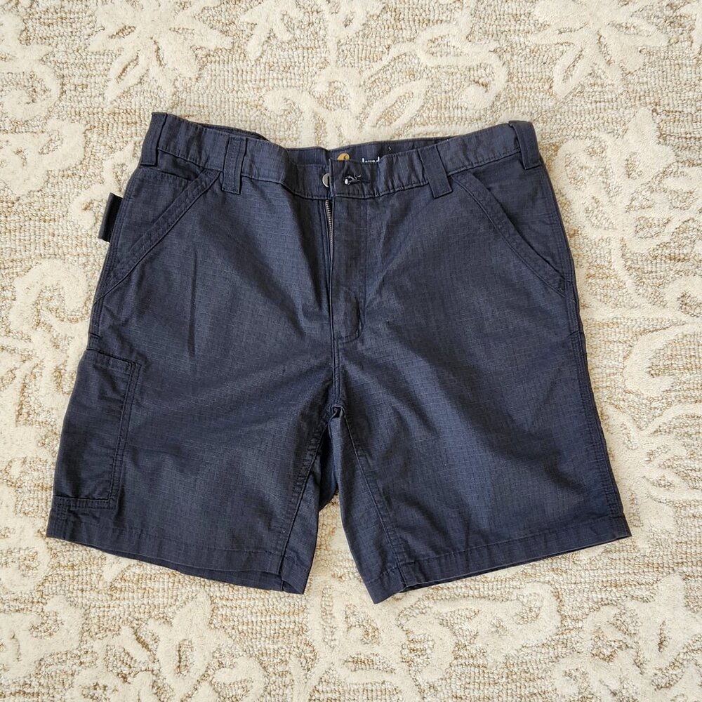 Carhartt Force Relaxed Fit Work Shorts Mens 34 Gray Ripstop BS196--M Stretch